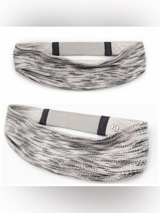 lululemon athletica Accessories - Lululemon Wide Twist Headband White Gray Print | Yoga Running Workout